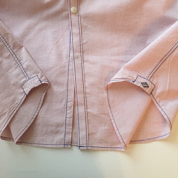 Joseph Abboud Shirt LS Red White Checks Sz XL - Picture 4 of 7